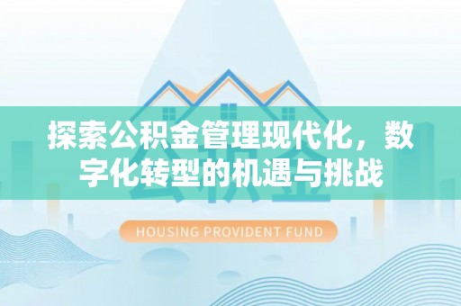 绥德探索公积金管理现代化，数字化转型的机遇与挑战